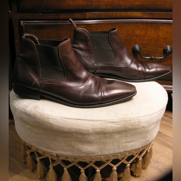 DOUCAL’S HANDMADE HOMME BROWN ANKLE BOOT CALFSKIN - Picture 5 of 7